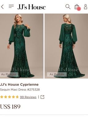 JJs House Green formal Dress